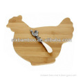 NEW chicken shape bamboo cutting block with chicken knife wholesale